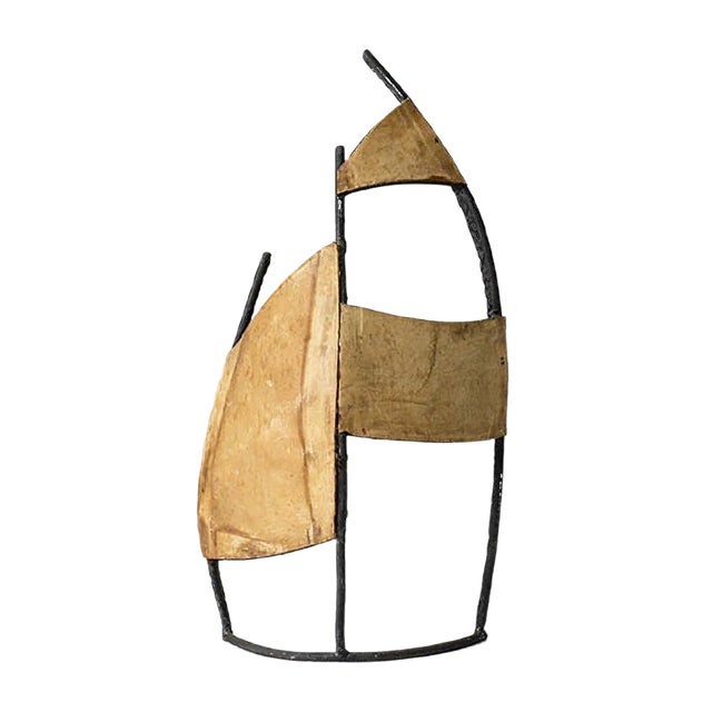 Leather and Metal Sculpture by Fred Leyman For Sale