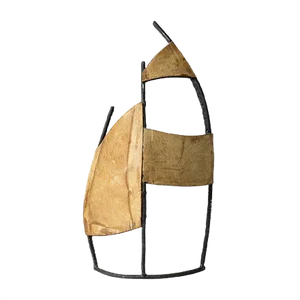 Leather and Metal Sculpture by Fred Leyman