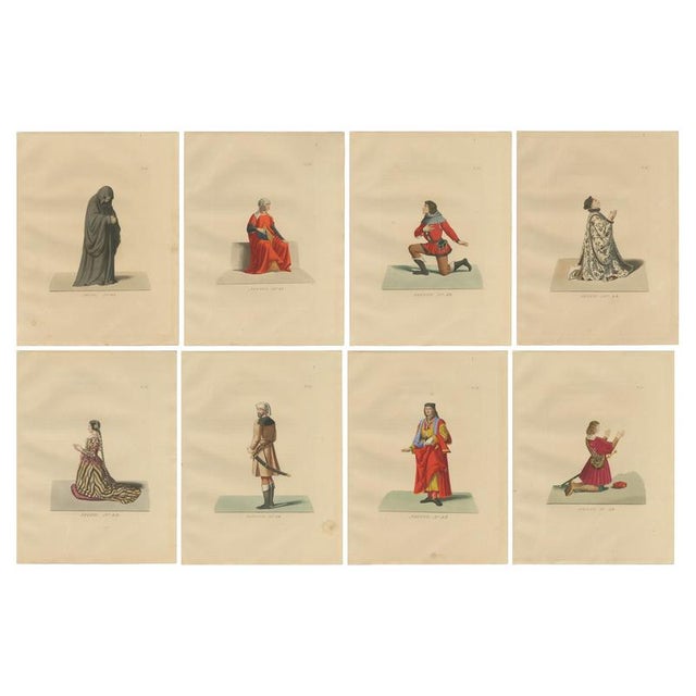 Medieval Costume Studies, 1860, Paper, Set of 8 For Sale - Image 10 of 10