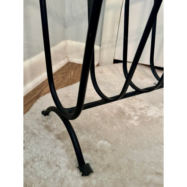 1950s Vintage French Modern Fer Forgé Iron Fish Magazine Rack, Weinberg Style For Sale - Image 5 of 7