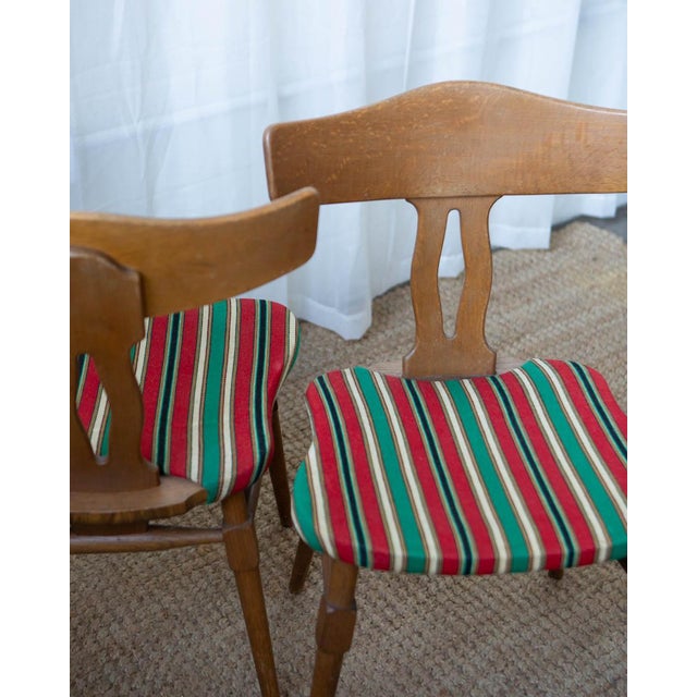 Henning Kjaernulf Attributed Oak and Wood Dining Chairs - A Pair For Sale - Image 9 of 12