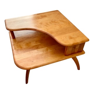 1950s Vintage Heywood Wakefield Mid-Century Corner Table For Sale