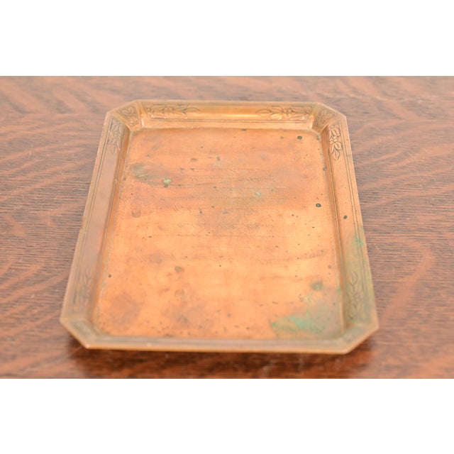 Tiffany & Co. Antique Art Deco Engraved Bronze Tray or Catchall For Sale In South Bend - Image 6 of 9