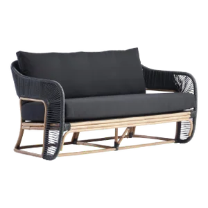 Glen Ellen Rattan Settee in Natural/Black