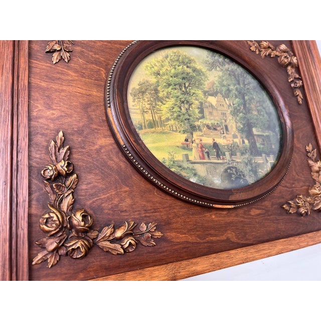 French Style Wall Mirror in Oak For Sale - Image 9 of 14