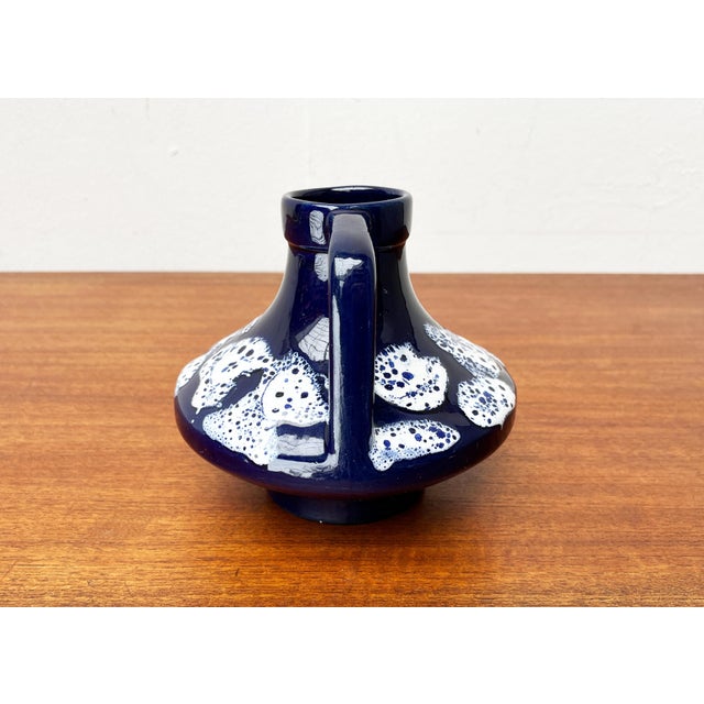 Blue Mid-Century West German Pottery WGP Carafe Vase from Stein Keramik, 1960s For Sale - Image 8 of 18