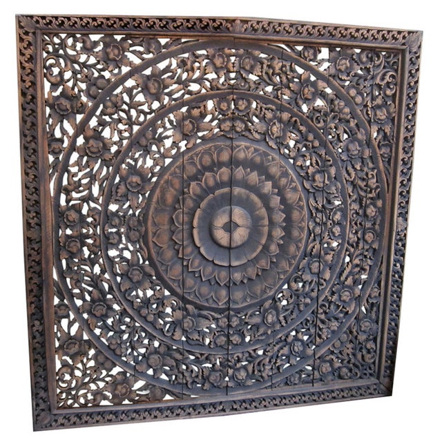 Teak Carved Panel Chairish
