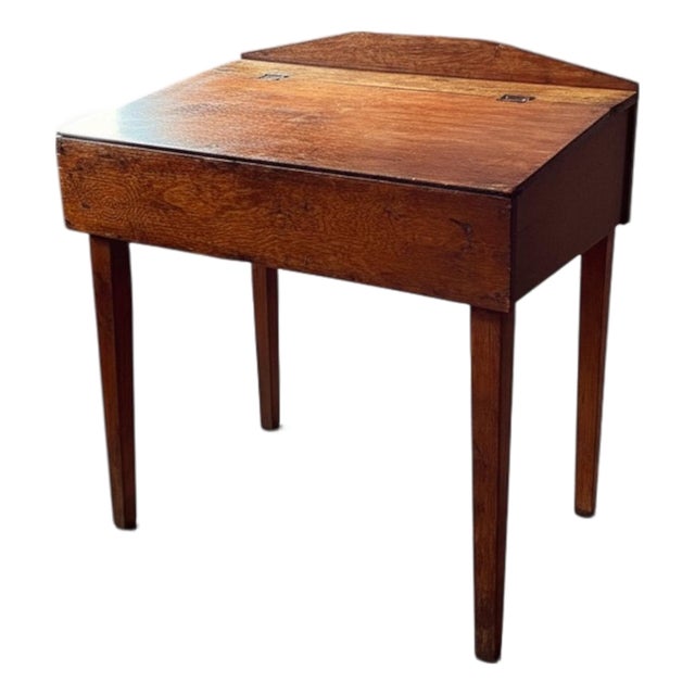 Antique Wooden School Desk-Primitive Student-Lift Top-Storage-Farmhouse-Rustic For Sale