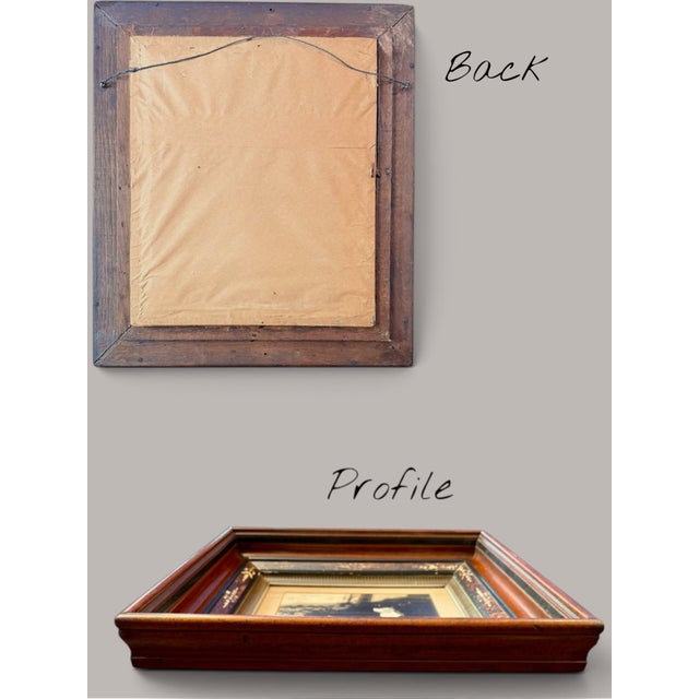 Printmaking Materials Antique Victorian Shadow Box Frame Sepia Portrait-Silver Gelatin Photo-C1800s For Sale - Image 7 of 11