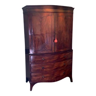 American Bow Front Linen Press For Sale