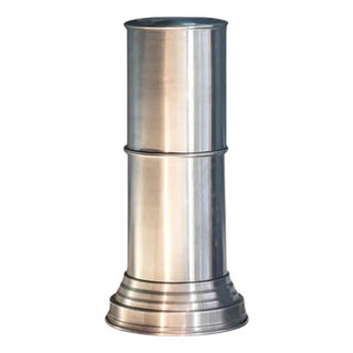 Rl 09 Cylindrical Pedestal in Brushed Aluminum by Caspal For Sale
