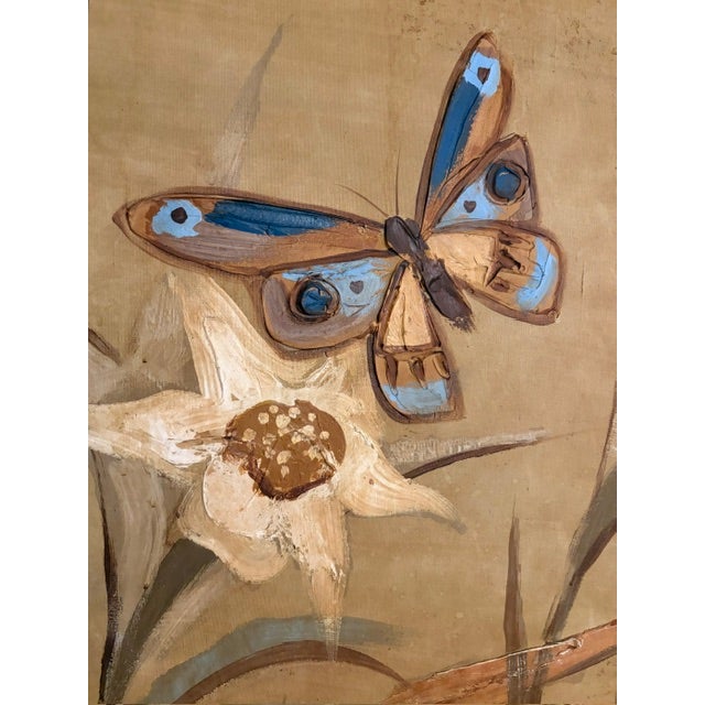 Mid-Century Modern Large Mid Century Lee Reynolds for Vanguard Studios Oil on Canvas Painting 60"x48" - The Butterfly, Signed and With Original Hangtag For Sale - Image 3 of 12