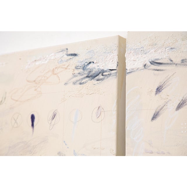 Large Original Beige Abstract Diptych Painting by Margot Sinclair For Sale - Image 4 of 10