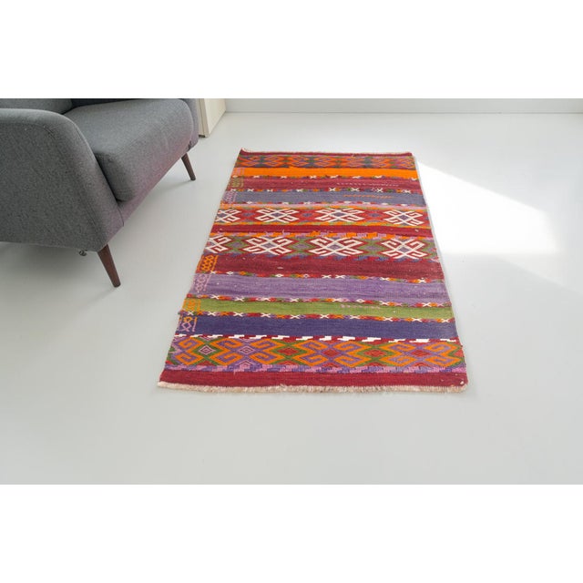1960s Anatolian Kurdish Wool Kilim Rug For Sale - Image 4 of 10