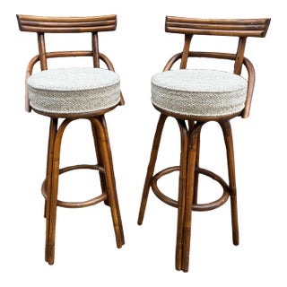 Paul Frankl Attributed Bamboo Stools - A Pair For Sale