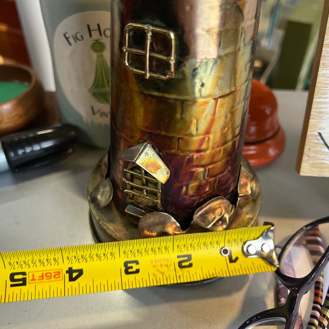 Nautical Vintage Metal Lighthouse Sculpture For Sale - Image 3 of 7