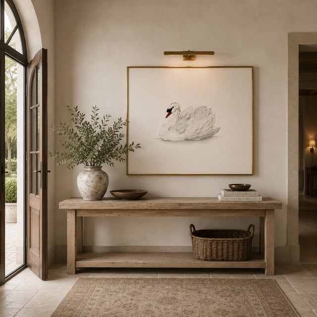 Mute Swan by Aert Schouman, Vintage Bird Art Print Reproduction, 60" X 40" For Sale In Buffalo - Image 6 of 10