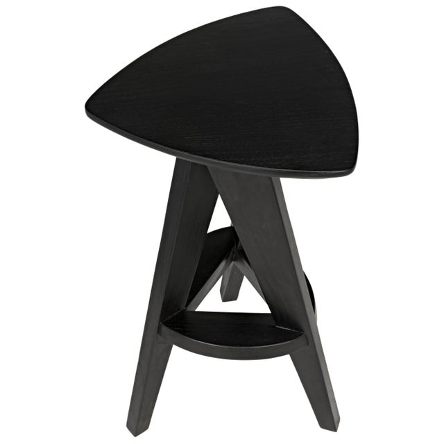 Mid-Century Modern NOIR Twist Counter Stool, Charcoal Black For Sale - Image 3 of 7