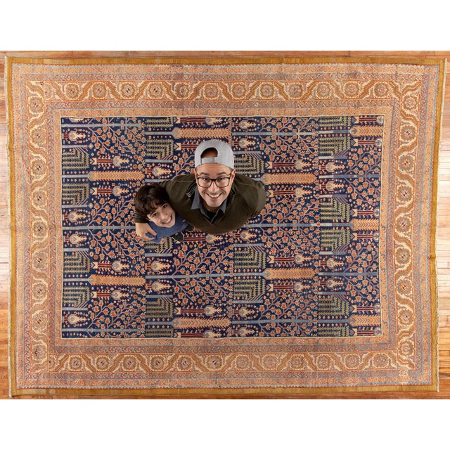 Textile Early 20th Century Zabihi Collection Persian Bakshaish Tree of Life Room Size Rug - 10'10" x 14'2" For Sale - Image 7 of 12