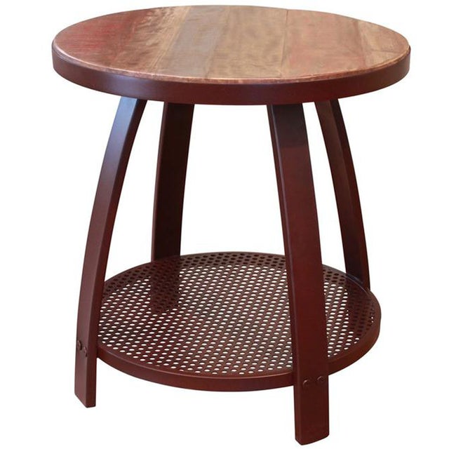 Rustic Bayshore Round End Table For Sale - Image 3 of 3