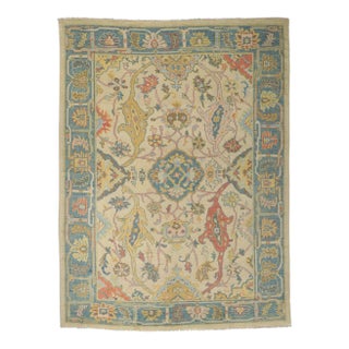 Vintage Gypset Colorful Oushak Rug - 9'00 X 12'02 For Sale