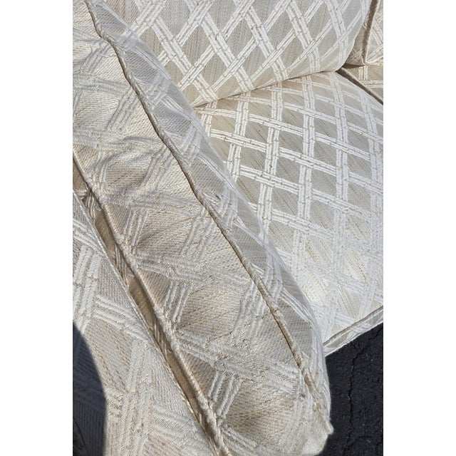 Mid-Century W & J Sloane Tuxedo Sectional Sofa in Custom Geometric Jacquard Upholstery For Sale - Image 11 of 14