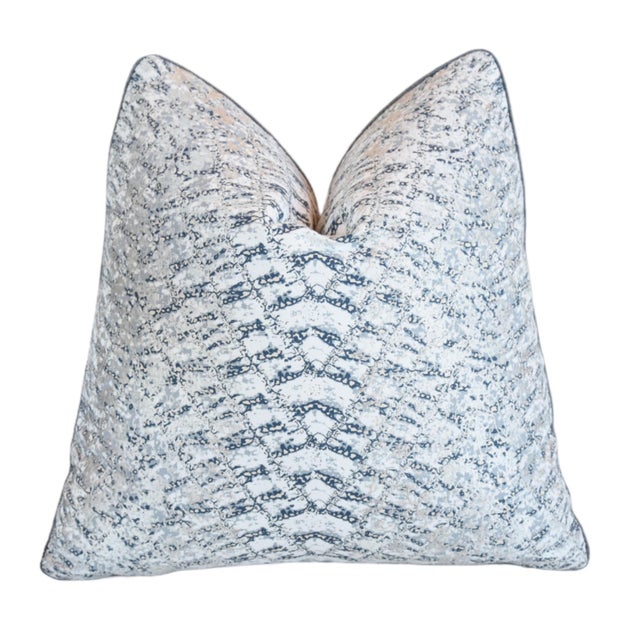 Mid-Century Modern Italian Scalamandre Komodo Abstract Feather/Down Pillow 21" Square For Sale - Image 3 of 7