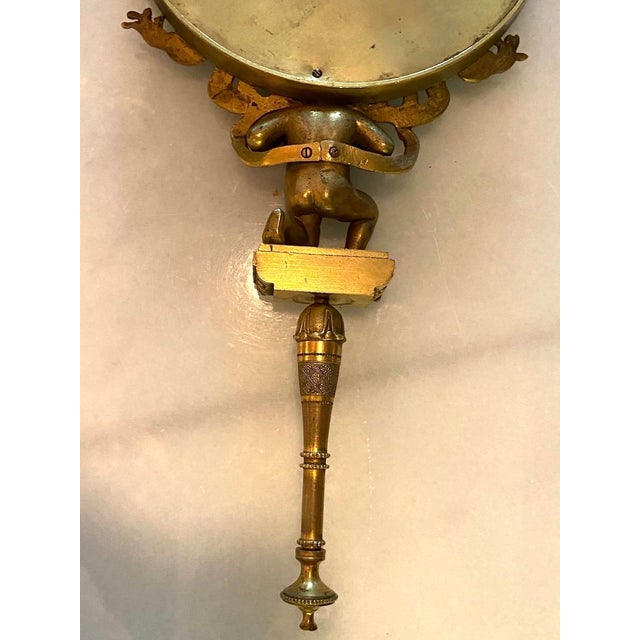 19thC French Neoclassical Bronze Gold Vanity Hand Mirror 1pc For Sale - Image 9 of 12