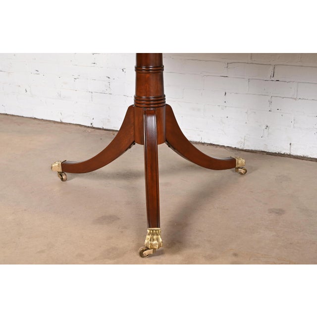 Stickley Georgian Mahogany Double Pedestal Extension Dining Table, Newly Refinished For Sale - Image 9 of 12