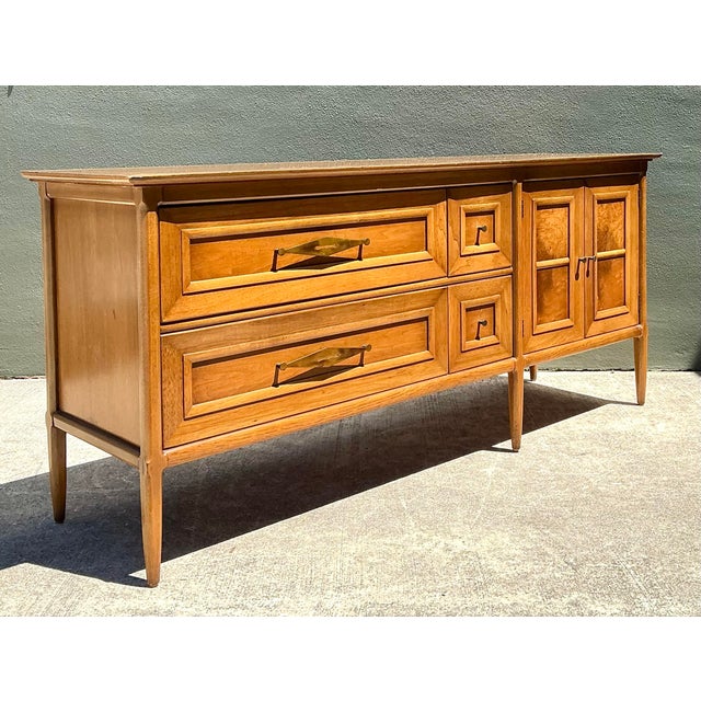 Chocolate Vintage Erwin Lambeth for Tomlinson “Sophisticate” Credenza For Sale - Image 8 of 10
