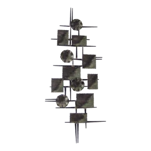 Mid-Century Brutalist Mixed Metal Wall Sculpture