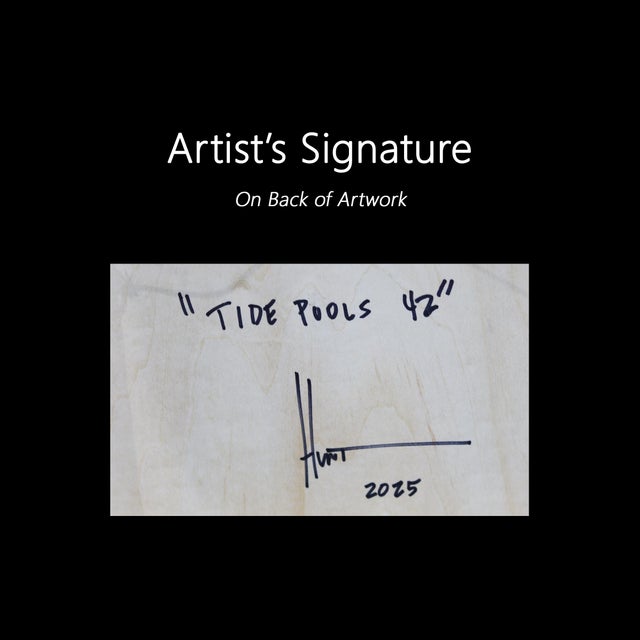 Tide Pools 42 - Contemporary Shiny Resin Minimalist Abstract Art on Wood Original Artwork by Ricky Hunt For Sale - Image 9 of 9