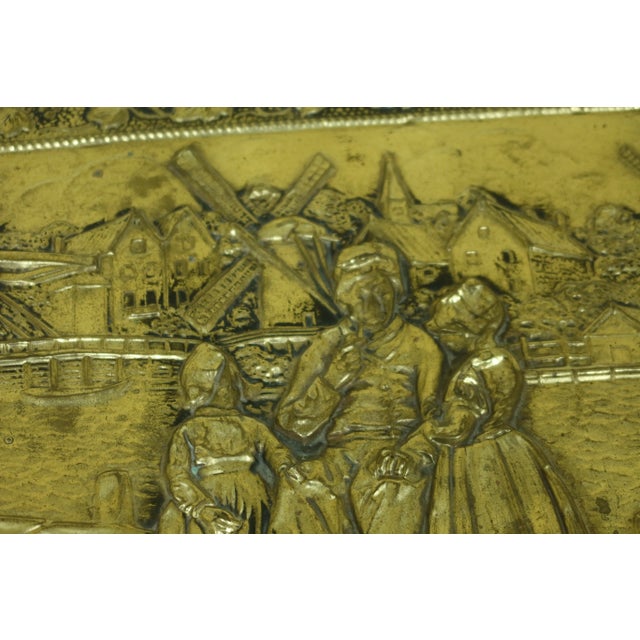 Dutch Embossed Brass Flip Top Tinder Box For Sale - Image 4 of 10