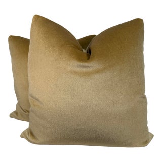 Brunschwig & Fils "Autun Mohair" in Lichen 22" Pillows-a Pair For Sale