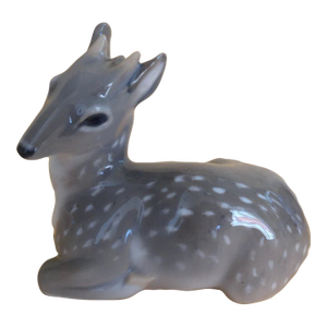 Vintage MCM Royal Copenhagen Denmark Porcelain Lying Deer Figurine -