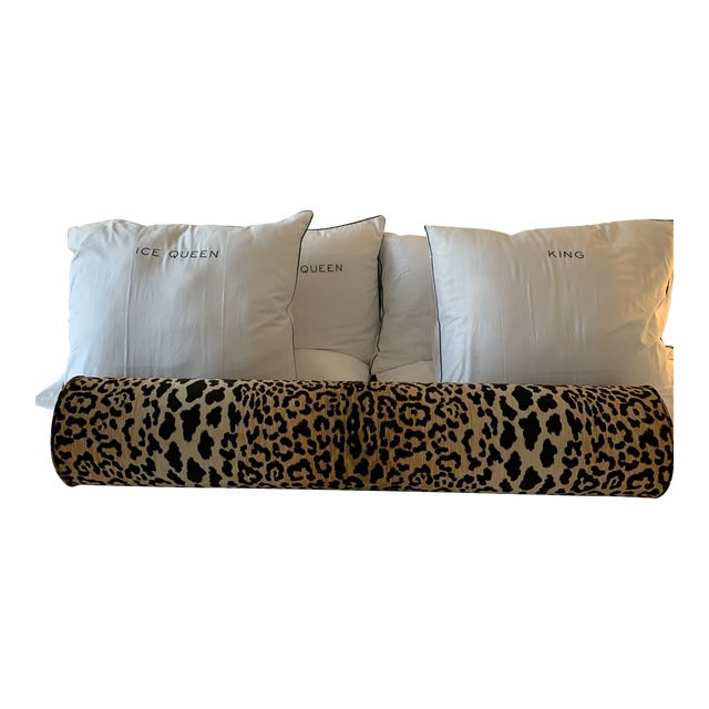 King Size Leopard Velvet Bolster Pillow Chairish