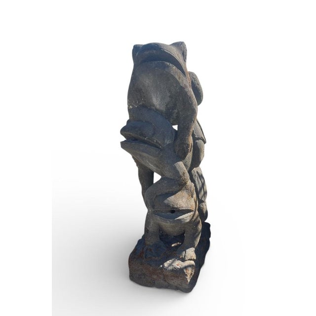 Add a touch of playful organic modernism to your garden or courtyard with this hand-carved stone fountain. Sculpted from a...