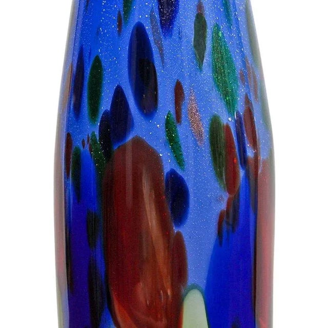Italian Vintage Tall Italian Cristalleria Murano Glass Art Vase For Sale - Image 3 of 5
