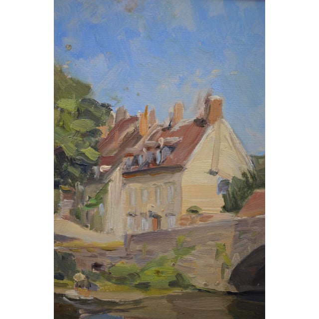 Suzanne Dechamps, Stone Bridge, France, 1920s, Oil on Panel For Sale - Image 6 of 11