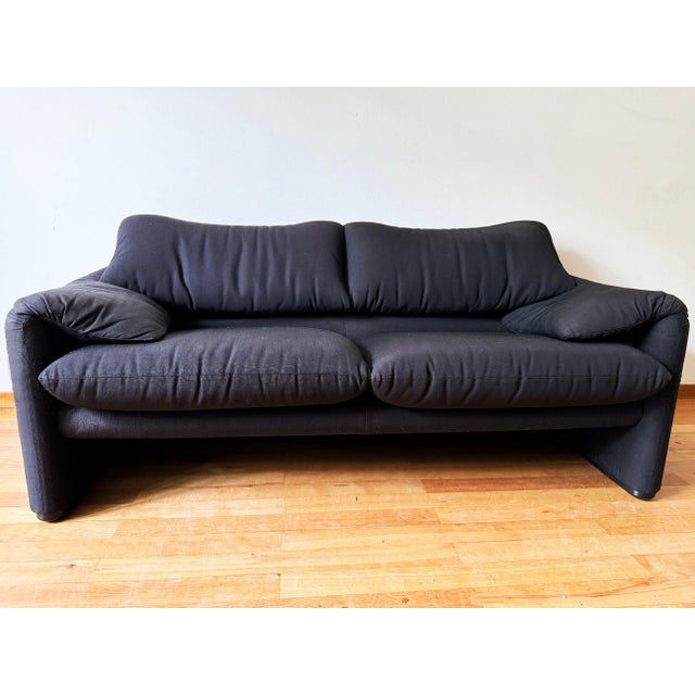 Original Loveseat sofa "Maralunga," designed by Vico Magistretti and manufactured by Cassina in Italy during the late...