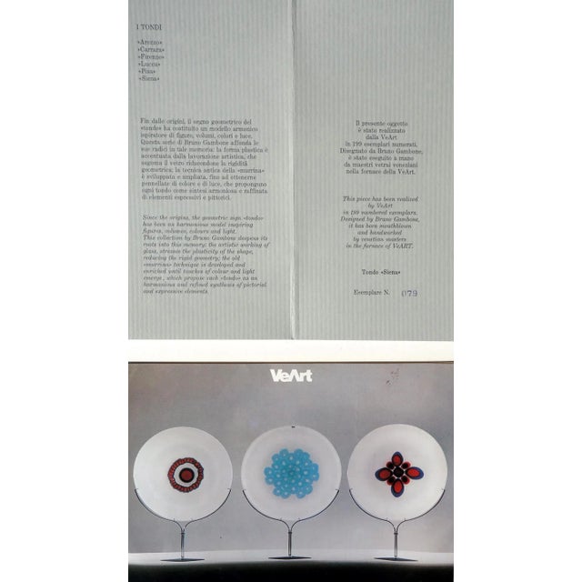 Siena Murano Glass Plate by Bruno Gambone for VeArt, 1970s For Sale - Image 7 of 8