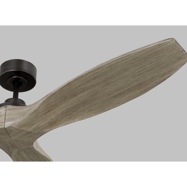 Visual Comfort Sean Lavin by Visual Comfort Fan Collins 60" Ceiling Fan in Aged Pewter and Light Grey Weathered Oak For Sale - Image 4 of 4