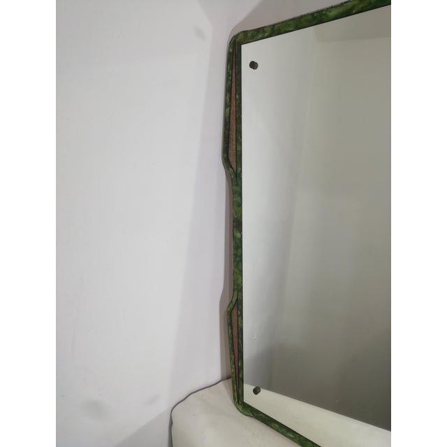 Vintage Decorated and Enameled Mirror, Italy, 1950s For Sale - Image 4 of 12