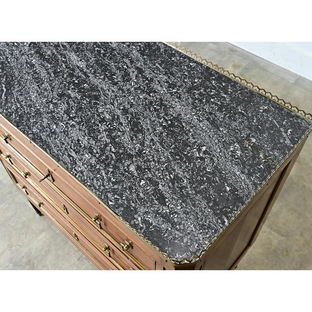 Gray French 19th Century Petite Commode with Inset Marble Top For Sale - Image 8 of 12