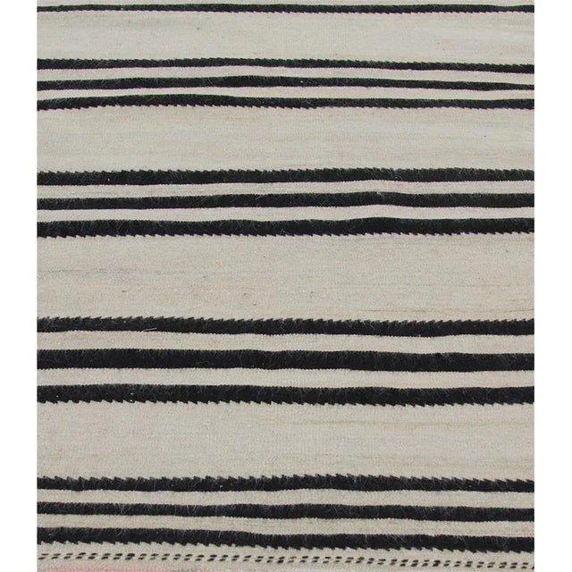 2010s Handwoven Scandinavian Style Kilim Runner Rug 3’6″ X 12’9″ For Sale - Image 5 of 9