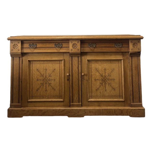 Antique English Oak Sideboard For Sale