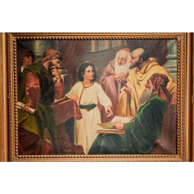 An evocative and finely rendered oil on canvas, this painting presents a classic religious scene, a copy after Heinrich...