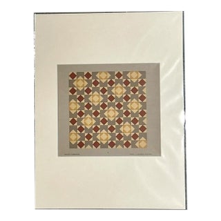 Vintage Geometric Tile Pattern Serigraph For Sale