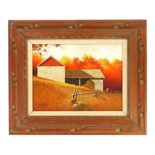 1980s Original Signed Sid Mountain 'October' Oil Painting, Framed For Sale