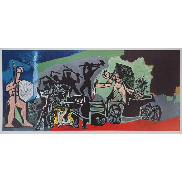 Pablo Picasso (1881-1973) (after) The War Photolithograph (tone-by-tone print) in color after a drawing by the artist On...